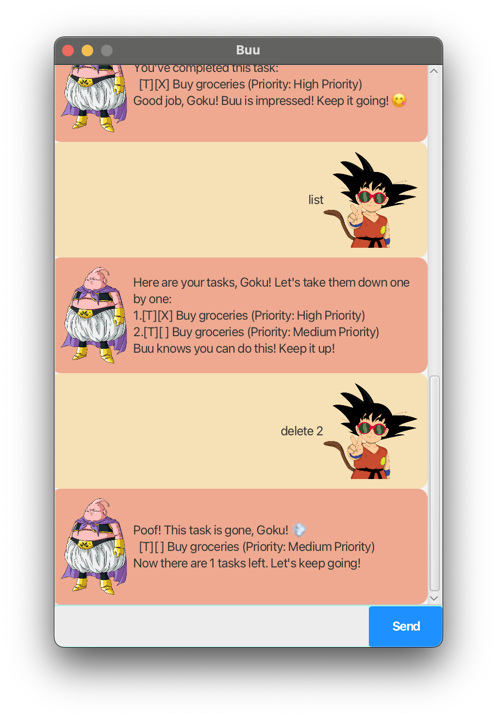 Buu Task Manager Screenshot